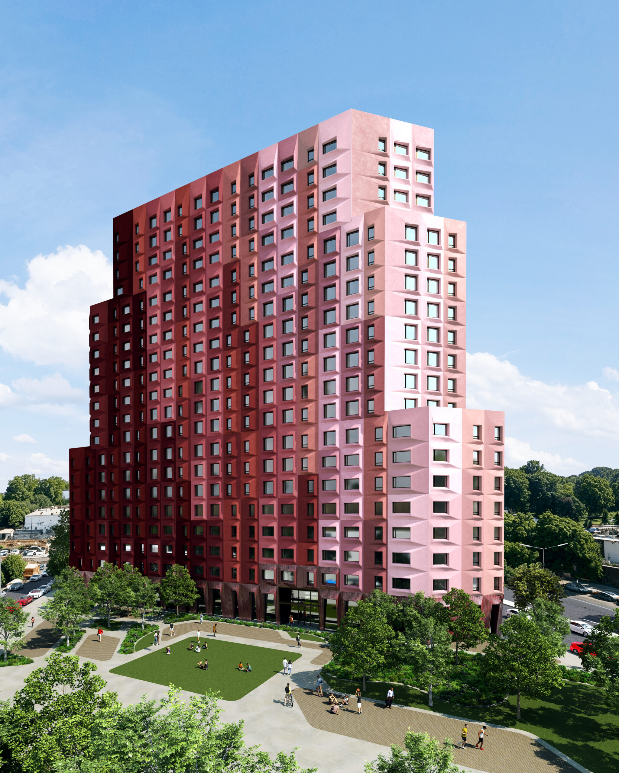 rendering of All-Electric Affordable Multifamily Housing in Bushwick