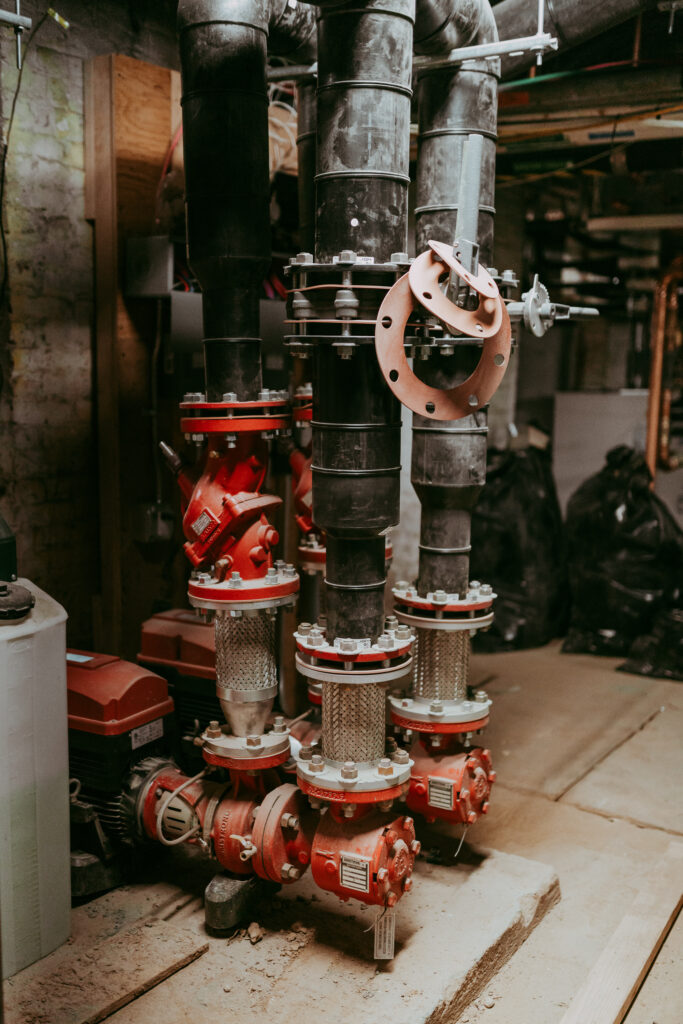 photo of Central base-mounted pumps with integral variable frequency drives (VFDs)